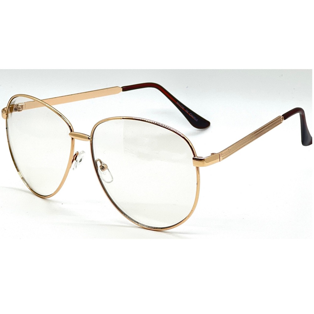 Aviator‎ Glasses Gold Frame Clear Lens UV400 Protection Fashion Eyewear Trendy